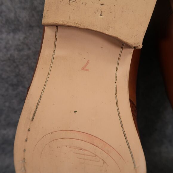 W Collection Shoes Mens 7.5 Oxford Dress Leather Classic Formal Wingtip Brown - Picture 13 of 16